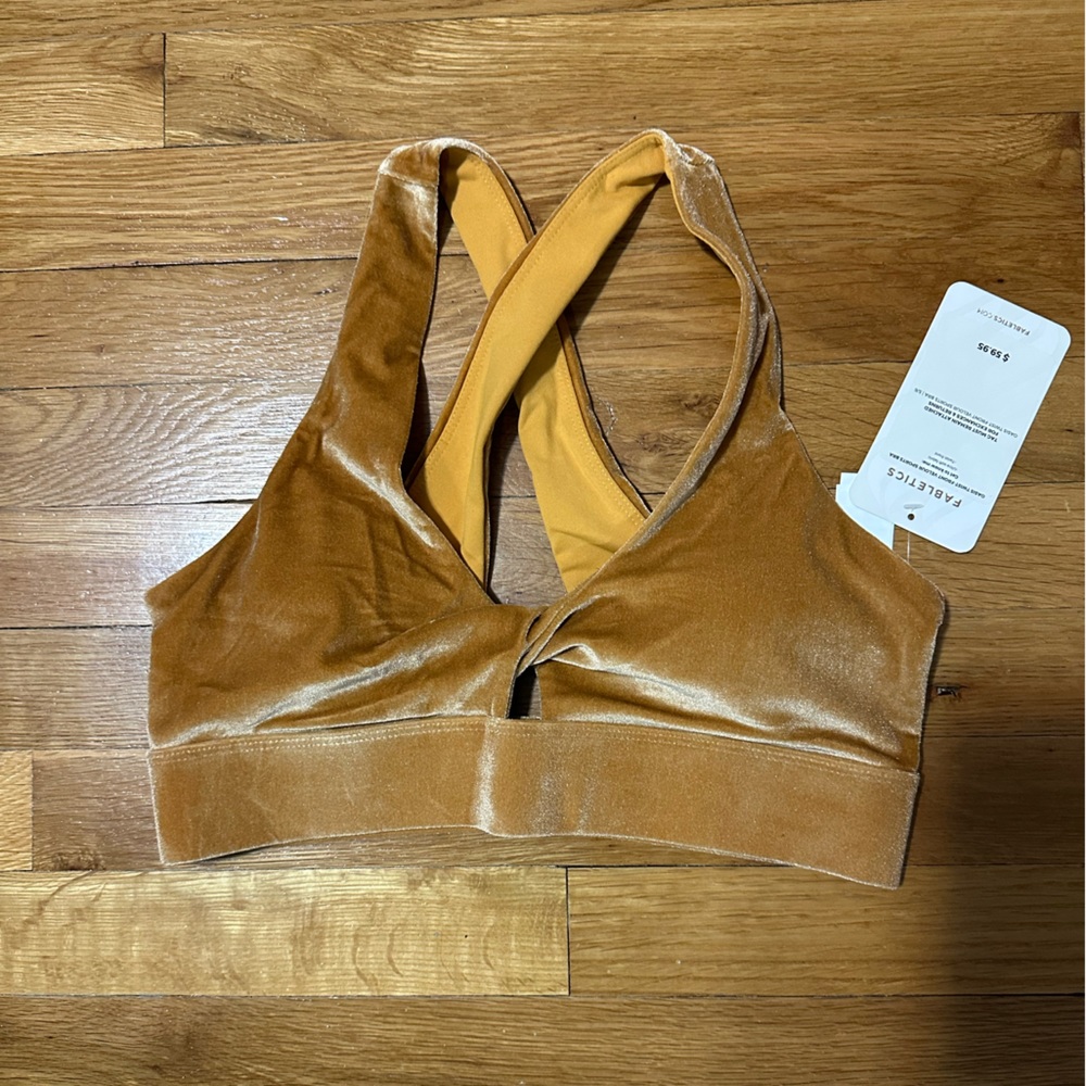 Fabletics Twist-Front Velour Sports Bra